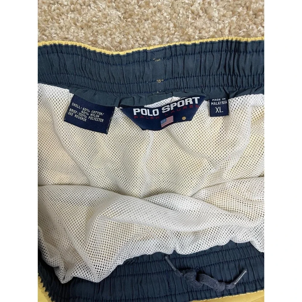Polo‎ Ralph Lauren Red Lined Blue Pony Swim Trunks Shorts Mens XL